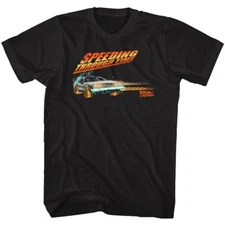 Back To The Future Speeding Through Time Black Shirts
