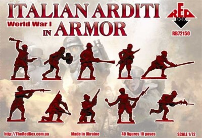 Italian Arditi in armor WWI era (40 figures, 10 poses) 1/72 RedBox