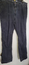 Carhartt Straight Fit Men's Size 38x30 Relaxed Black Grey Canvas Work Pants
