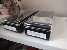 2 Cassette Tape Case Storage W Lids for 30 total