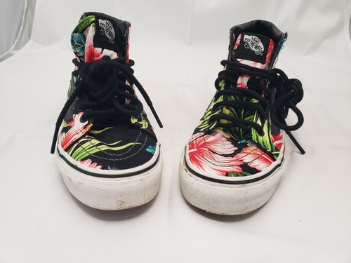 hawaiian floral vans high tops