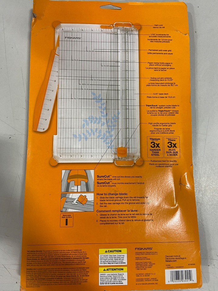 NEW Fiskars SureCut Deluxe Paper Trimmer 12"Titanium Blade Coating eBay
