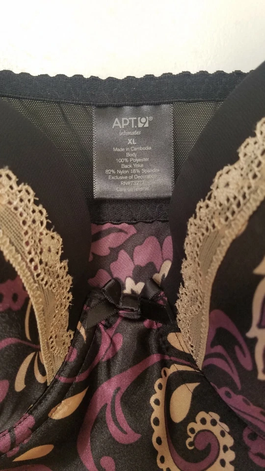 Apt 9 фиолетовый черный Кокетливое белье размер XL - Изображение 3 из 3