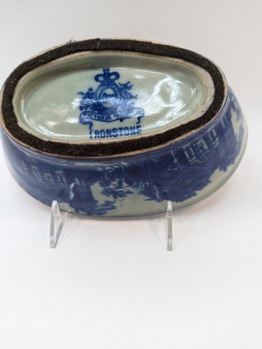Vintage Victoria Ware Ironstone Bunny Rabbit Butter Mold. Flow Blue Reproduction - Picture 10 of 12