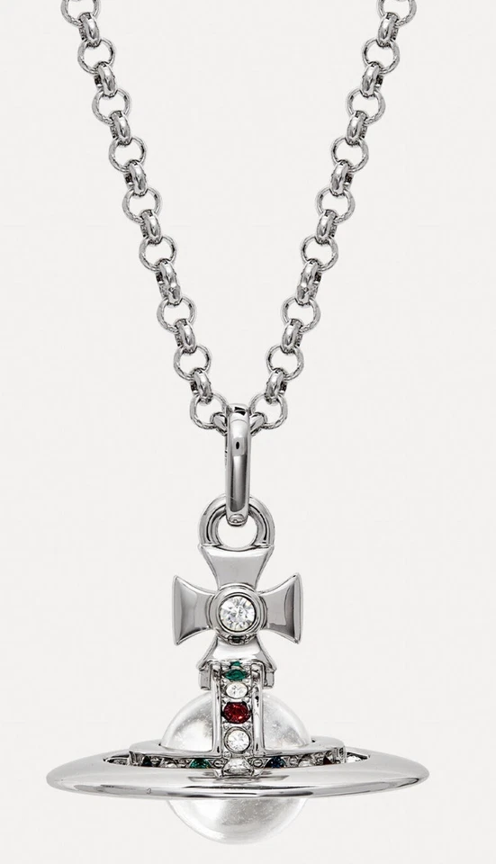 Vivienne Westwood маленький шар подвеска ожерелье серебряный цвет новый без коробки или сумки - Изображение 3 из 4