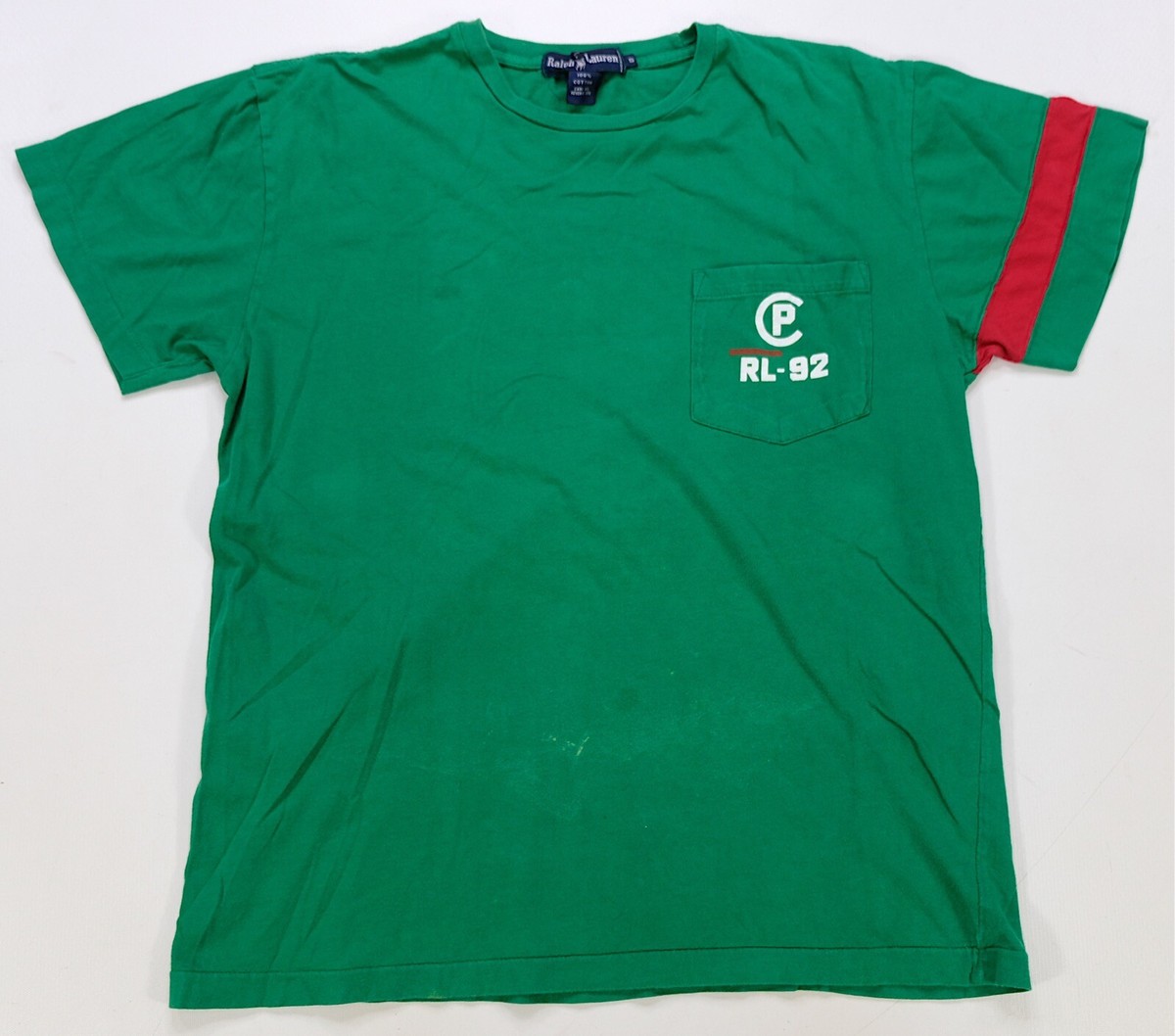 Rare Vintage RALPH LAUREN P-RL 92 Spell Out Pocket Single Stitched 