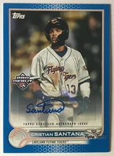 CRISTIAN SANTANA 2022 TOPPS PRO DEBUT BLUE AUTO #102/150 DETROIT TIGERS
