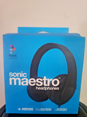 Sonic Maestro Headphones- Digital Basics Brand - Cushioned - Black Opend Box New