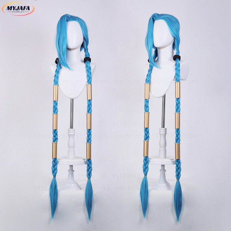Wig Jinx Wig Accessory Costume Arcane Cosplay Hair Long Braided Blue