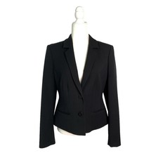 Hobbs London Blazer Jacket Sz 8 Black Single Breasted Classic Work Office Career