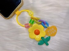 Yellow Flower Phone Charm 3D Dangling Plastic Charm Cute Handmade Gift