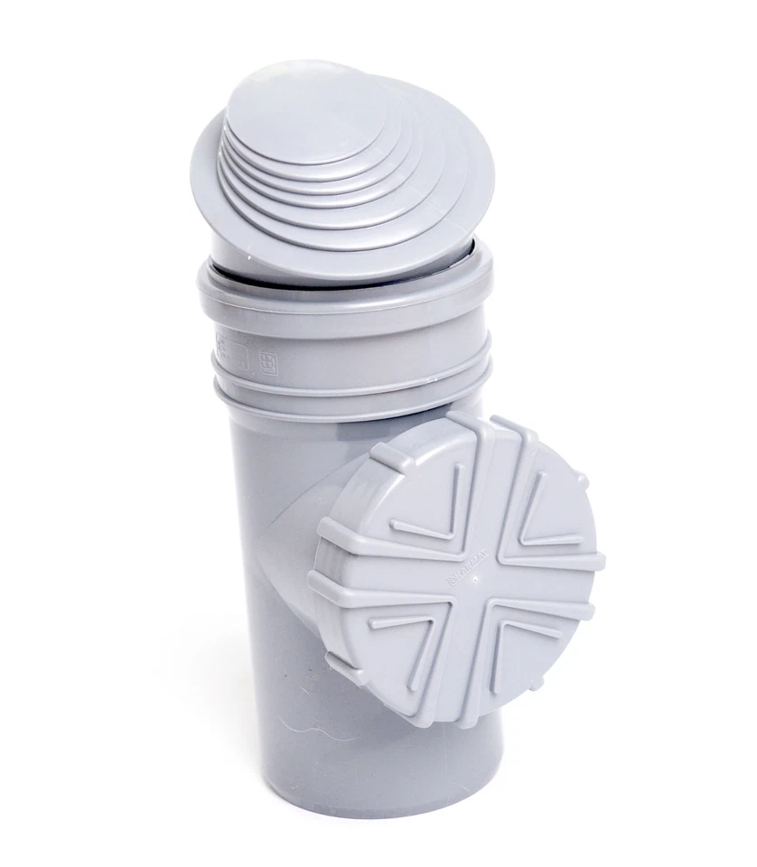 Regenrohrfilter Fallrohrfilter Adapter Laubfang KG/HT Rohr DN100 Ø110 grau - Bild 4 von 4