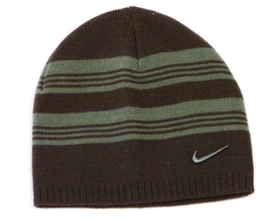 Nike Boys Swoosh Brown \u0026 Green Beanie 