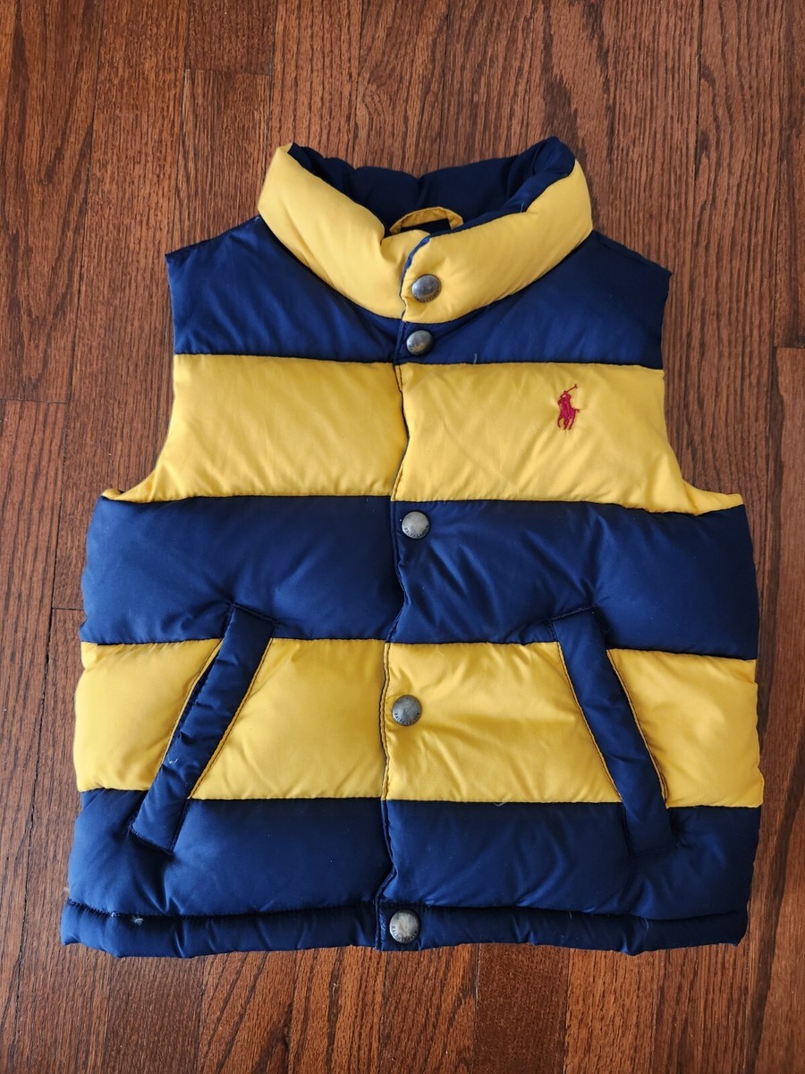 3T - Polo Ralph Lauren Puffer Vest Kids. Snap Front Down Striped