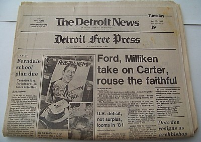 1990   Detroit Free Press July 15, 1990 Ford, Milliken takes on Carter