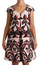 ALBINO TEODORO Dress Shift Multicolor Cap Sleeves Knee Length IT38/US4/XS $1400
