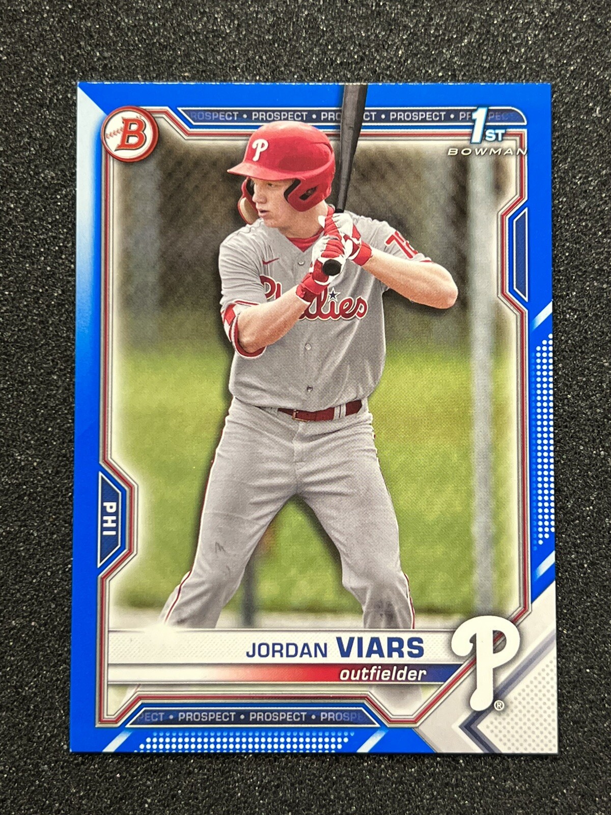 2021 Bowman Chrome Draft Blue Paper 1st /150 Jordan Viars Philadelphia Phillies