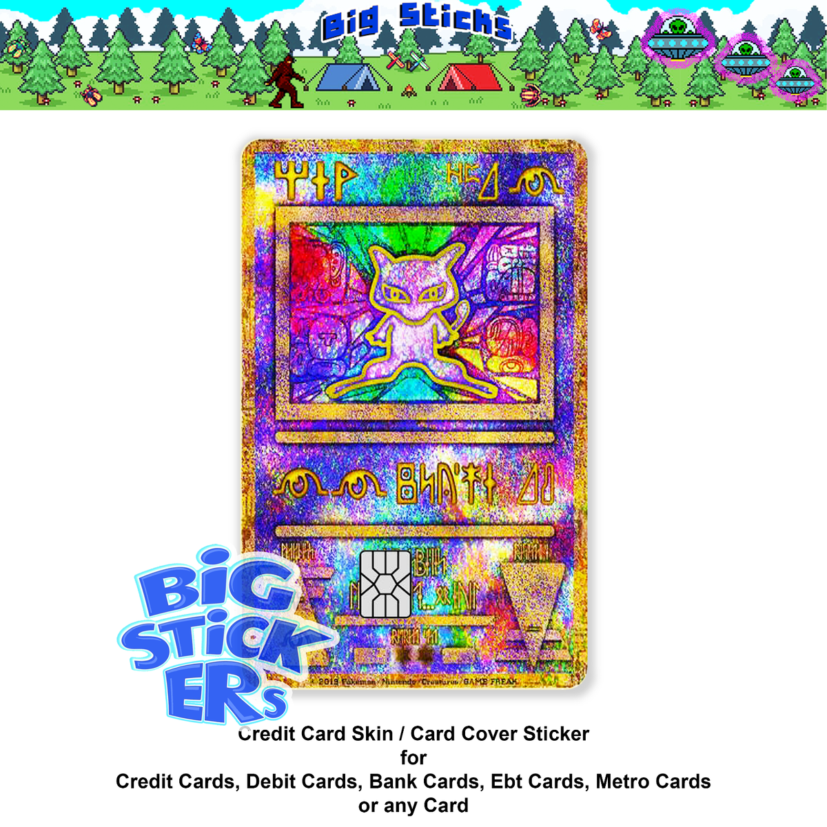 Pokemonster Credit Card Skin Cover SMART Sticker Decal Ancient Mew Card  Decal | eBay