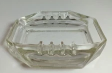 Vintage glass ashtray clear 1980s cigarette