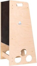 Torre Montessoriana in Legno Naturale con Lavagna per Bambini 2-6 Anni, Torretta