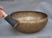 Bronze Buddha Sound Bowl Alms Bowl Yoga Chinese Tibetan Meditation With Hand