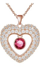 Love Heart Birthstone Necklaces Jewelry Gifts, Pendant Necklace Birthday Gift