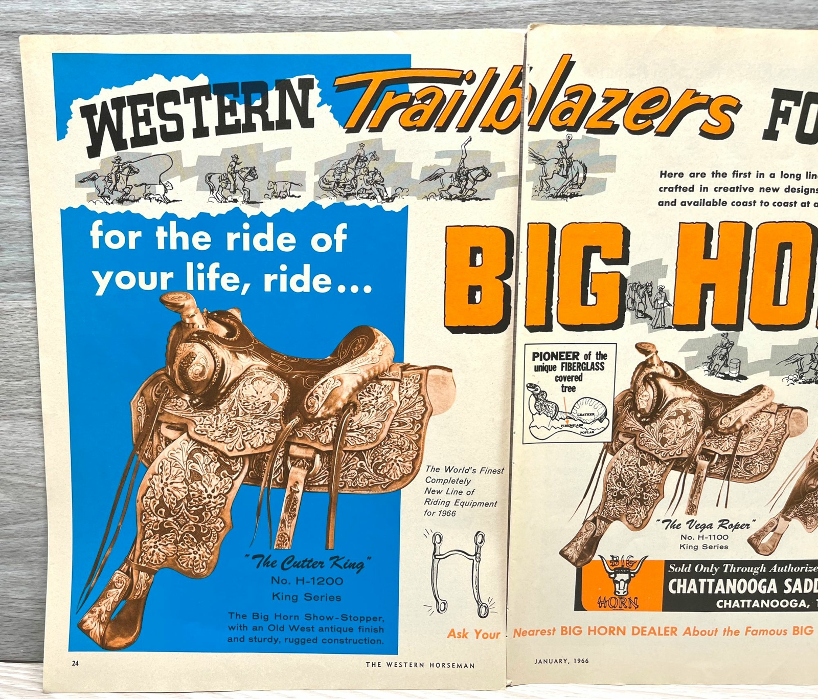 Big Horn Saddles 1966 Vintage Print Ad Chattanooga Saddlery Co TN 2