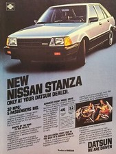 Datsun Nissan Stanza Sedan Vintage Print Ad 1981