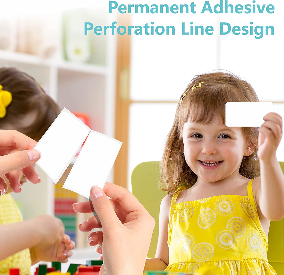 Write On Sticker 600 PCS Rectangular Stickers, Blank Write on Labels Self-Adhesive Roll ...
