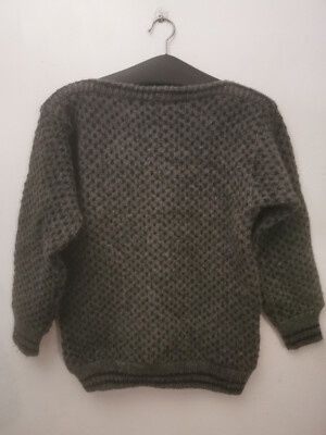 Devold Norway Men's Chunky Knit Wool Blue White Sweater Pullover Size M  L