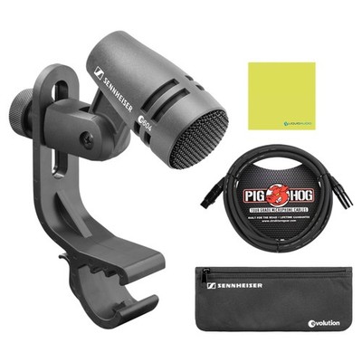 Sennheiser E 604 Cardioid Dynamic Drum Microphone Bundle w/Pig Hog PHM10 8mm ...