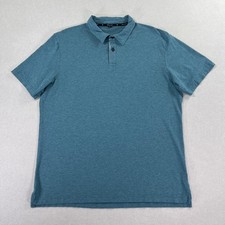Public Rec Polo Shirt Mens XL Blue Solid Jersey Knit Casual Logo Short Sleeve