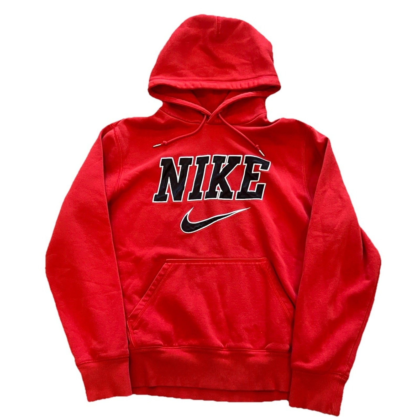Vintage Nike Red Hoodie Sweatshirt Pullover Swoosh Men’s Size Medium Y2K Active
