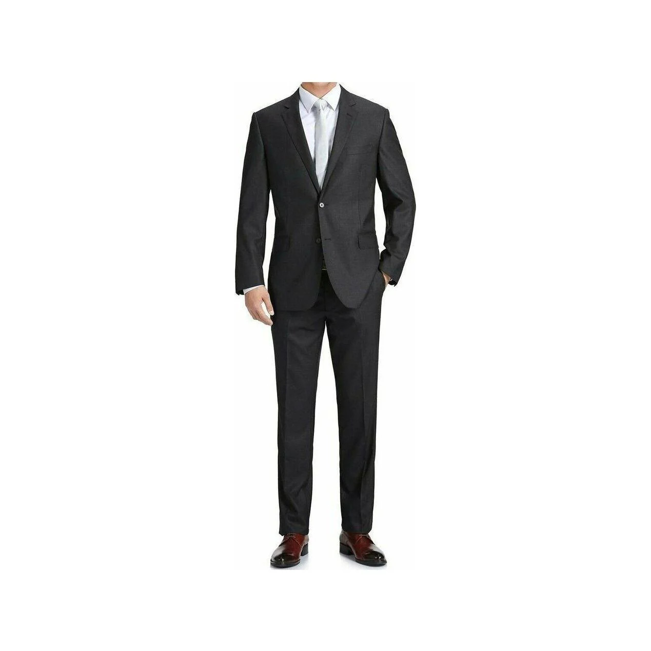 Men Renoir Suit Separate Super 140 Wool Two Button Classic Fit 555-3 Charcoal