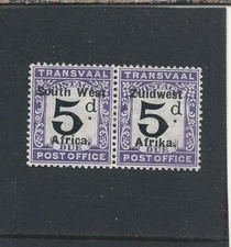 SOUTH WEST AFRICA POSTAGE DUE 1923 5d BLACK & VIOLET 10mm GAP MINT SG D10