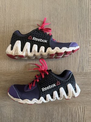 Reebok Zigtech Men's Size 4 Running Shoes Black/Blue/Pink