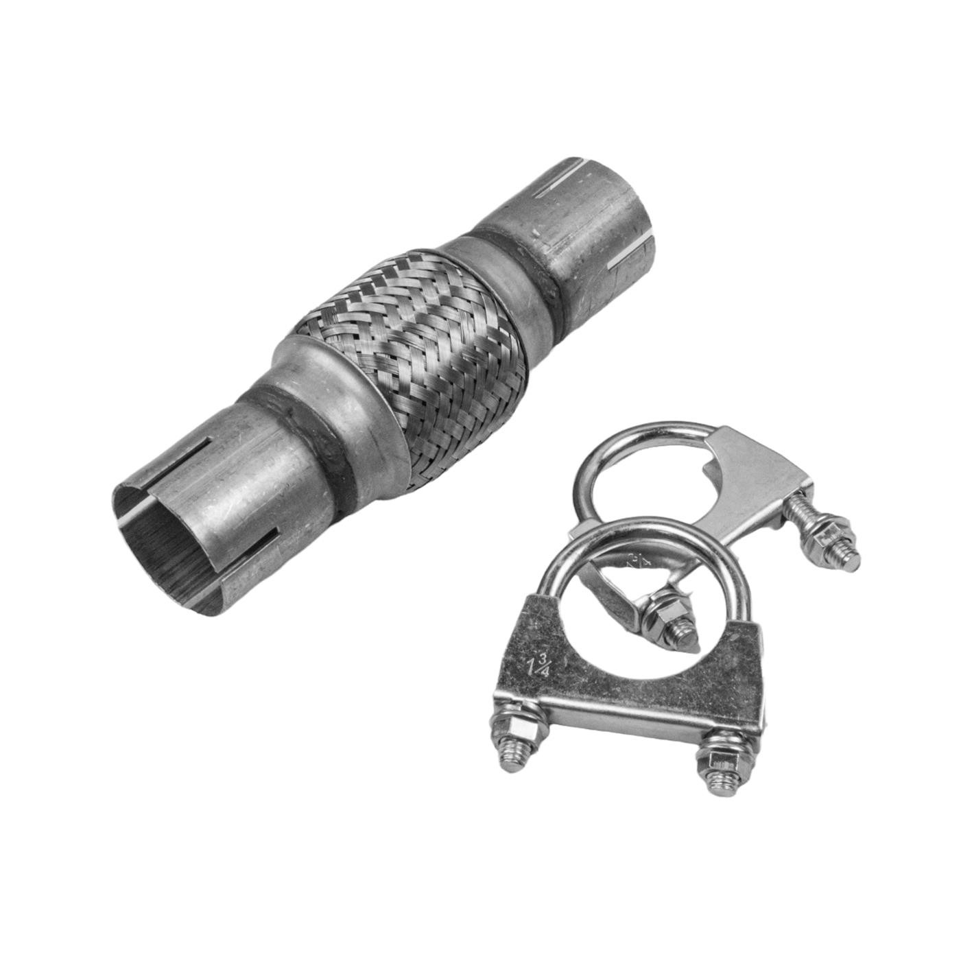 1.75"" 45mm x 8"" 200mm Exhaust Flexi Pipe Coupler Stainless Body Flex Joint