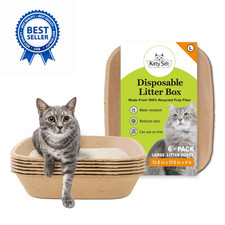 Kitty Sift Disposable Cat Litter Box Large 6-Piece Set , Only