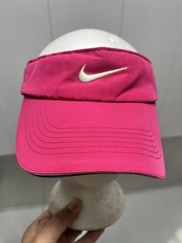 NIKE SWOOSH Pink Golf Visor Hat Tennis Running Biking Cap Adjustable Strap Adult
