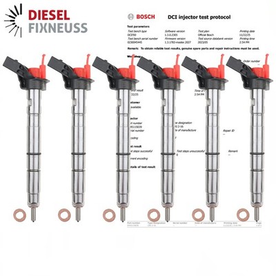 6x Injektor 0445115054 0445115039 059130277AC 059130277AJ Audi VW 2,7 TDI