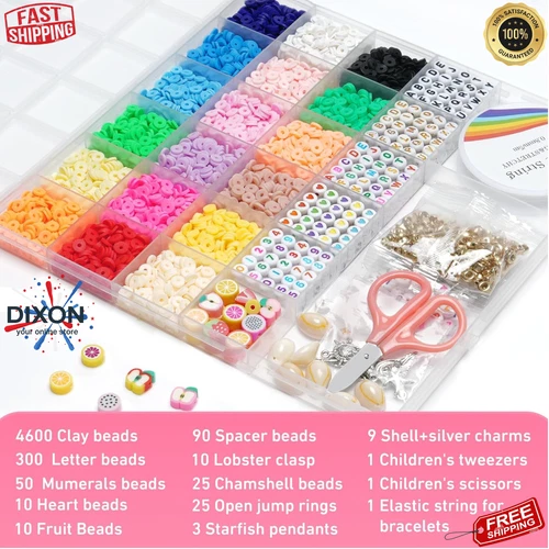 Clay Beads Bracelet Making Kit 5100pcs Polymer DIY Jewelry Kit Ages 6+ Gift