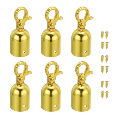 0.8''x2'' Stanchion Rope End Stopper, 6 Pack Cord End Caps End Cap, Golden