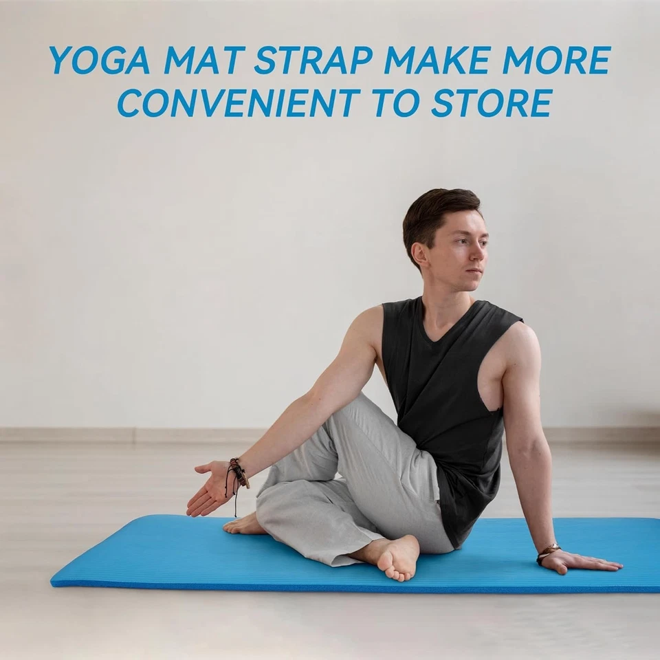 Thick Gym Exercise Mat Yoga Mat Pilates Workout Pad Non Slip Home Class Fitness - Image 2 of 4