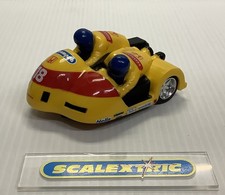 SCALEXTRIC 1990s C239 MOTORCYCLE MOTORBIKE SIDECAR Yellow Flash 18 (LOVELY) 1.32