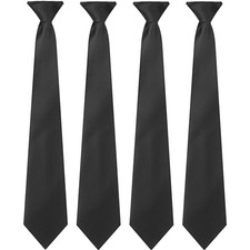 4 Pcs Men's Clip-on Ties Solid Color Men's Tie Pre Tied Clip on Ties for Man ...