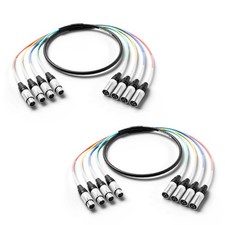 PRORECK 6ft Snake Cable, 4-Channel Shielded Audio Cable XLR Male to XLR Femal...