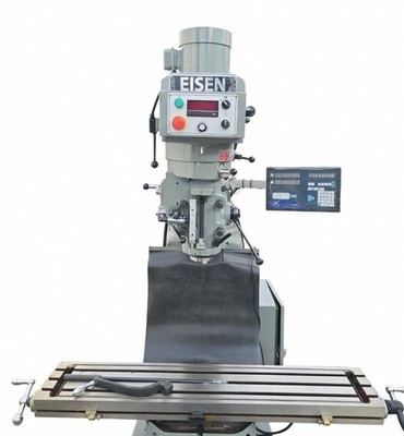 EISEN S-4A-EVS Milling Machine NT40 5HP Yaskawa VFD 2-Axis DRO AL-500PX Pwr Feed
