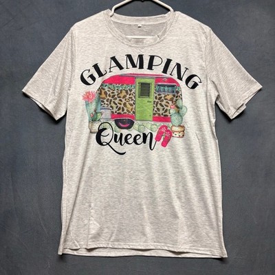 Glamping Queen Graphic Tee Boho Camper Shirt XL Festival Aesthetic Diva Fancy