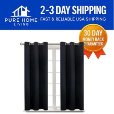 Elegant Blackout Curtains - Grommet Thermal Insulated Drapes, Set of 2, 54"x38"