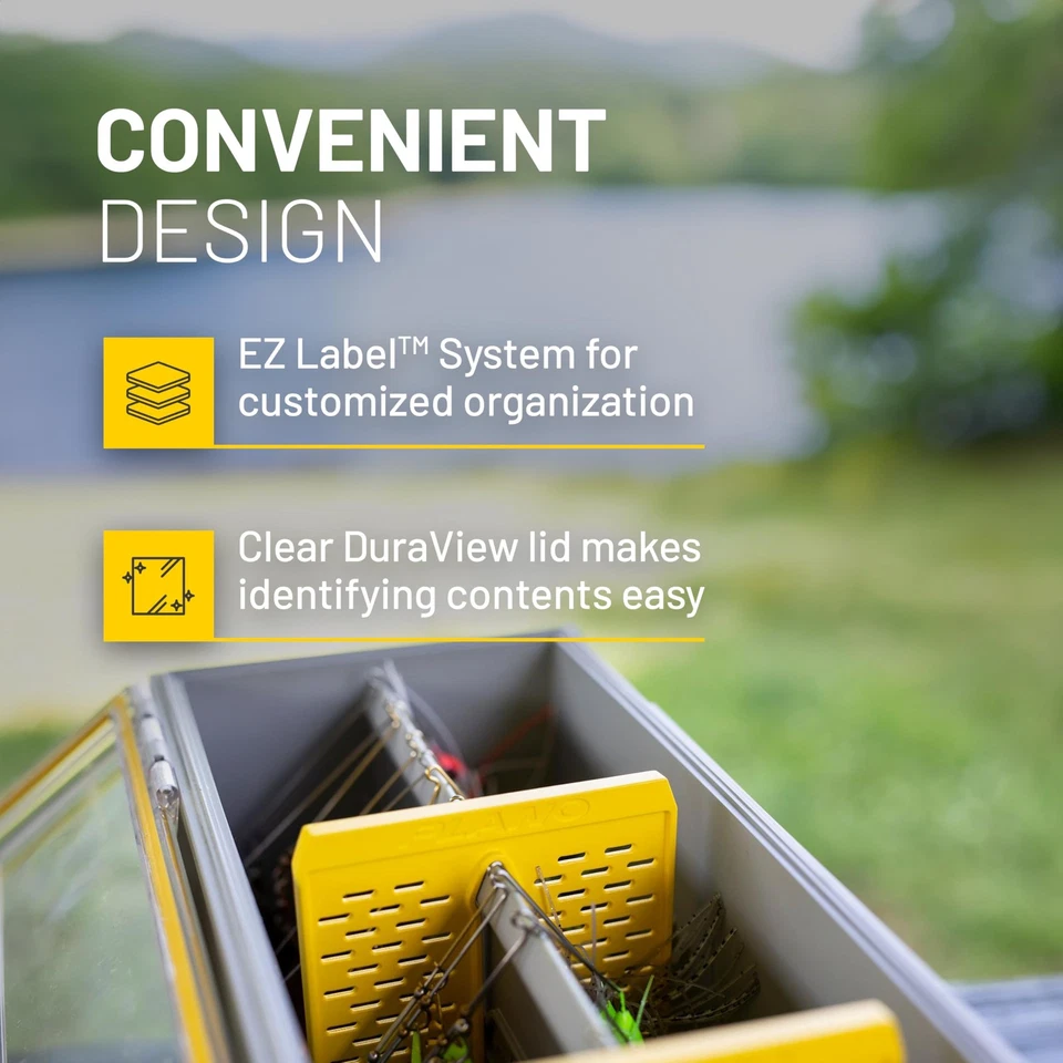 Caja utilitaria Plano EDGE Frog gris amarillo impermeable almacenamiento de aparejos 50 cebos Foto 2 de 4